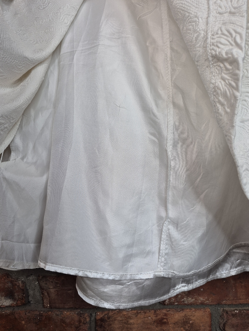 1861 White Embossed Textured Fit & Flare Dress XXL Bridal Jacquard - Picture 3 of 7
